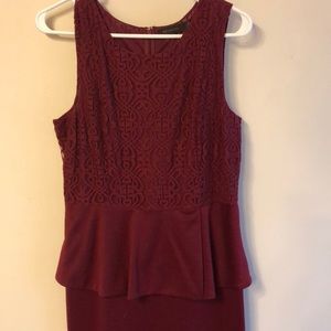 The Limited - Cranberry Peplum Dress - Large